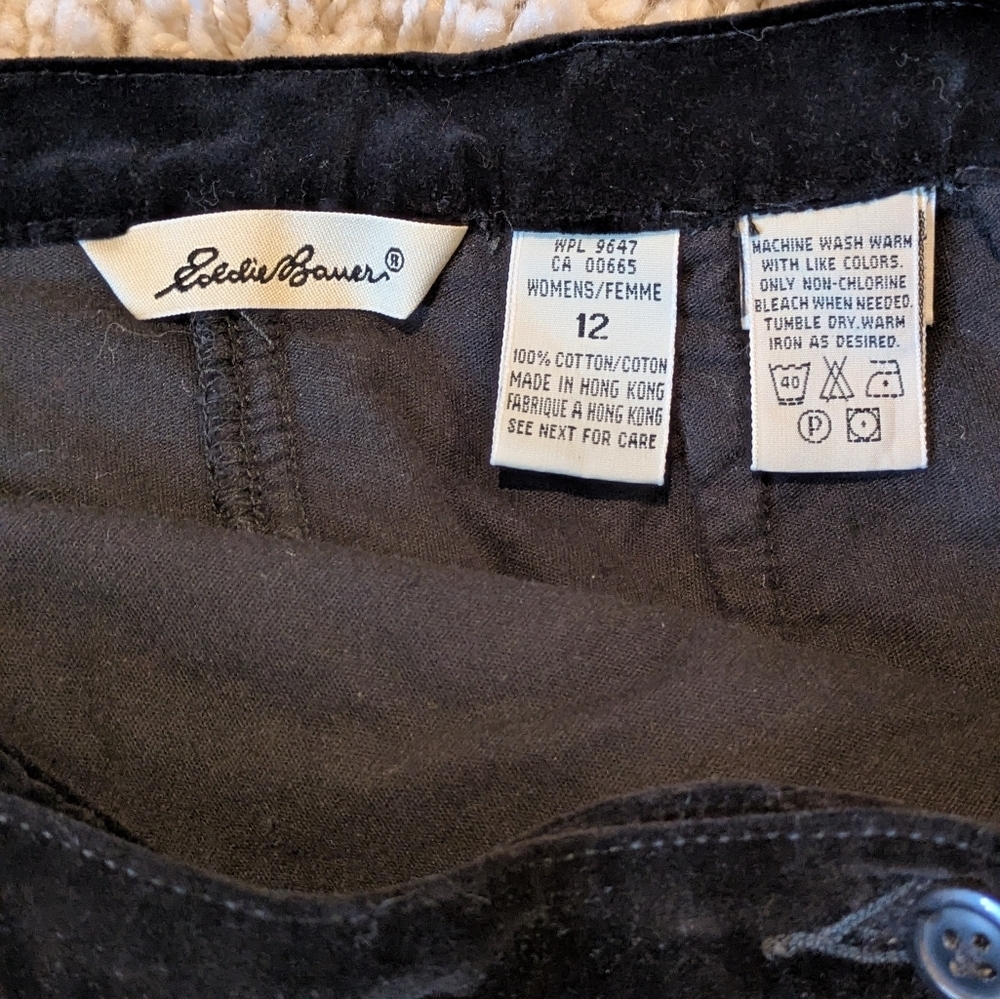 Vintage Eddie Bauer Black Velvet Wrap Cargo Skirt Size 12 - Picture 7 of 8